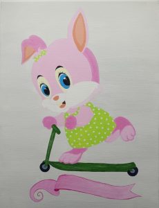 toile tableau illustration enfant jeunesse acrylique licorne harry blason lapinette